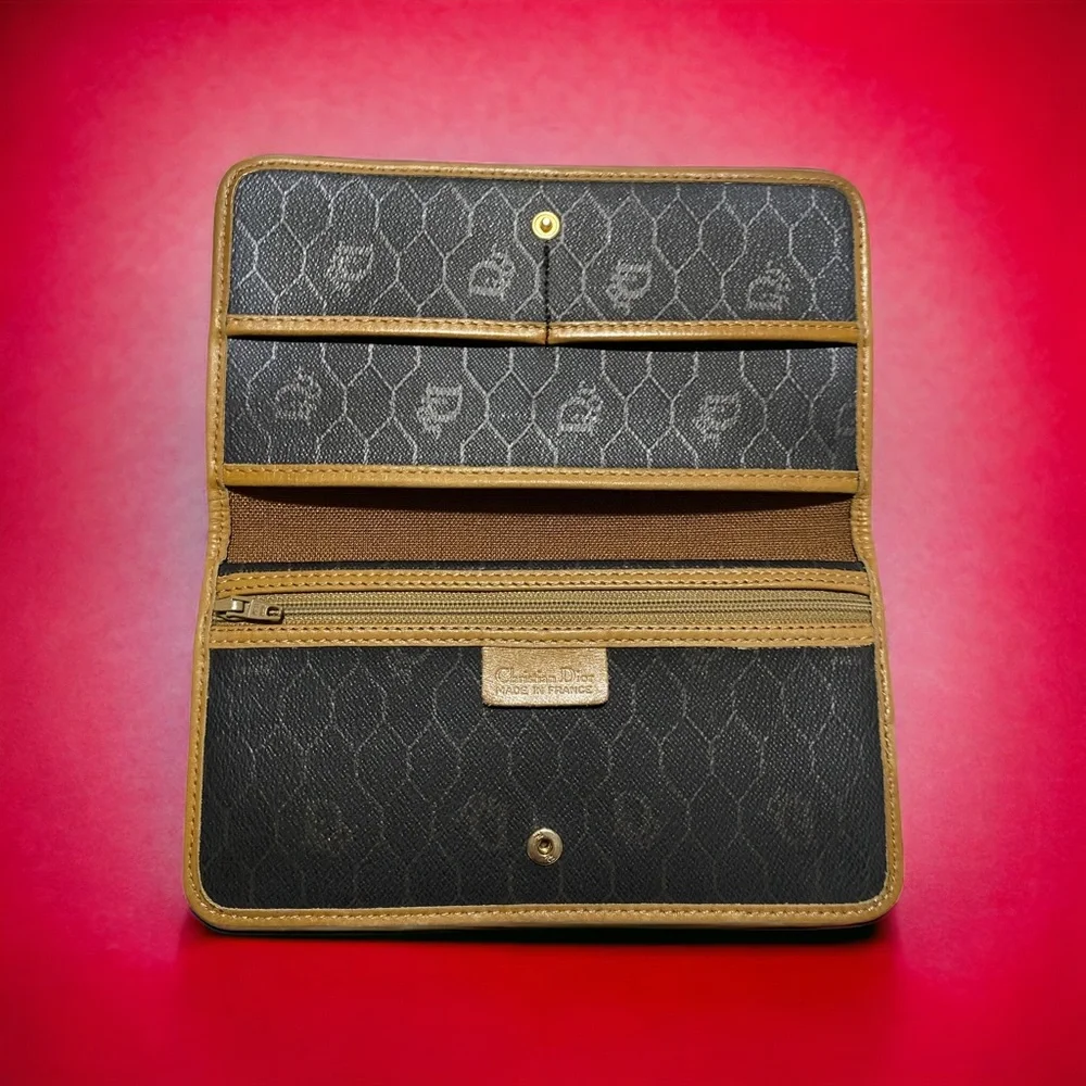 Dior Vintage Long Wallet -Honeycomb Trotter -  made in France